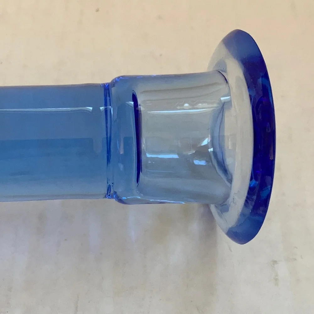 Bohemia Glass Czech blue candlestick